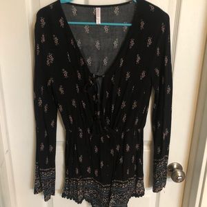 black floral romper